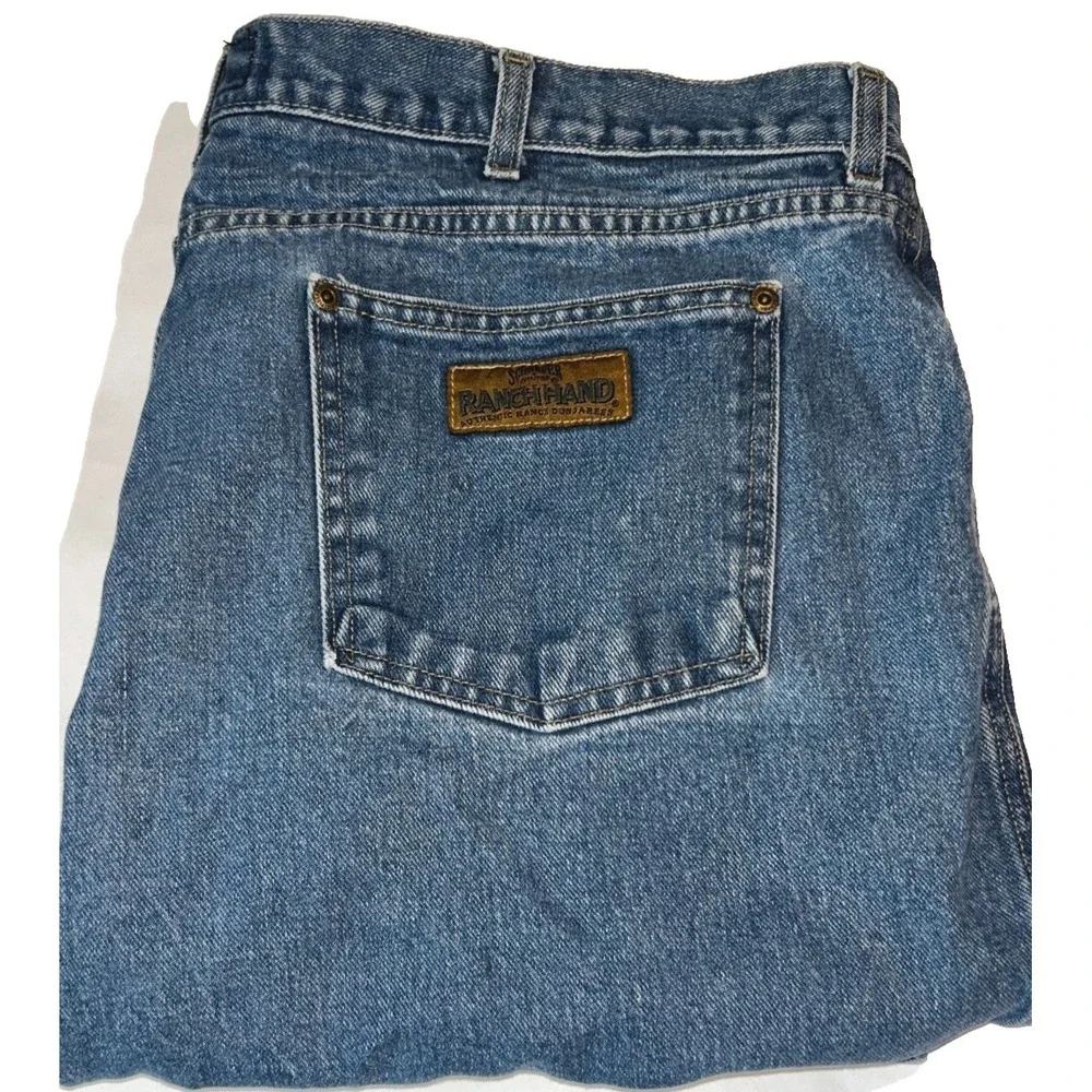 Schaefer Outfitter Ranch Hand Jeans 42x30 Mens Blue Straight Leg Denim Dungarees